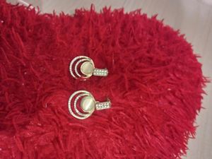 Rose Gold &amp; Silver Diamond Earrings