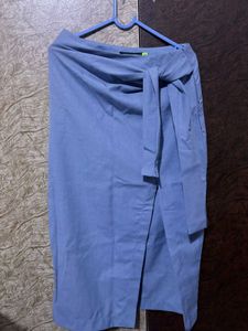 Stylish Blue Wrap Skirt