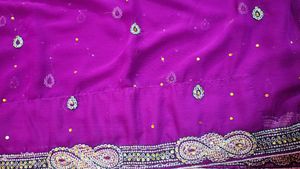 Elegant Purple Embroidered Saree