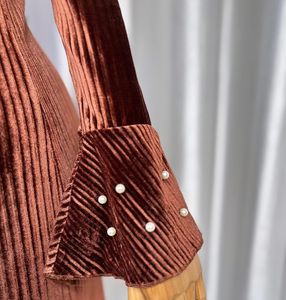 Korean Autumn Velvet Dress