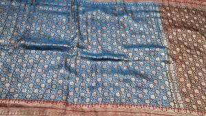 Beautiful Blue Banarasi Silk Saree