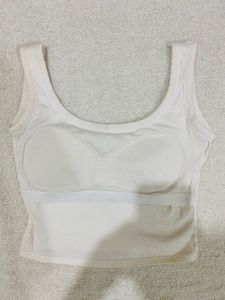 White Cropped Tank Top
