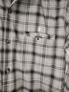DX Shirts Men's Grey Checkered Shirt | Chest 36 in