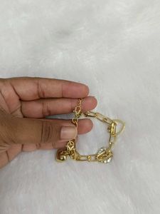 Gold Heart Charm Bracelet