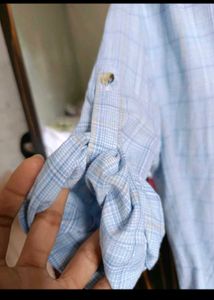 Blue Plaid Button-Up Shirt