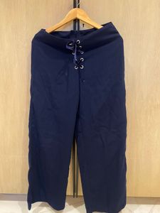🦋Navy Blue Lace-Up Wide Leg Pants