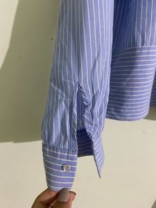 H&amp;M Blue Tie-Waist Top