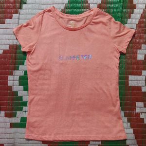 Peach "Run Faster" Graphic T-Shirt