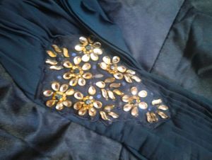 Elegant Embellished Navy Blue Dress