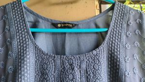 Grey Chikankari Kurta