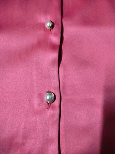 🌸Pink Satin Button-Down Shirt