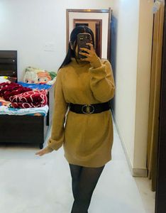 Sweater Dress With Fleece Leggings