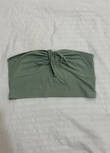 Sage Green Ruched Tube Top