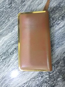 Brown Clutch with Butterfly and Flower Design
