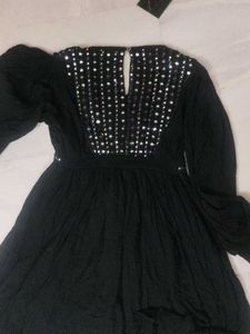 balloon sleeves frock style short kurti
