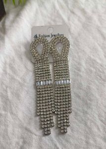 Sparkling Rhinestone Tassel Earrings