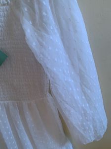 White Smocked Tiered Maxi Dress