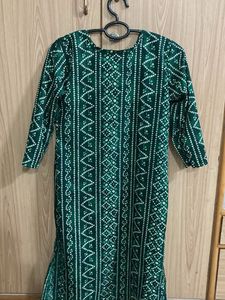 Green Bandhani Print Kurta