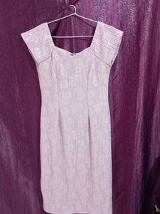 Elegant Light Pink Textured Dress