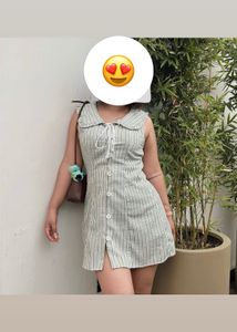 Striped Button-Up Mini Dress