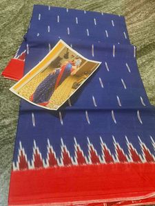 Beautiful Blue mul-mul cotton Saree
