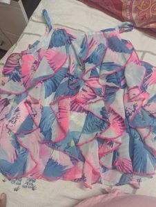 Chic Ruffled Floral Print Top