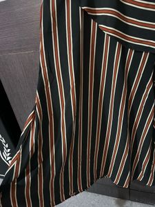 Black Striped Asymmetrical top | Sleeveless
