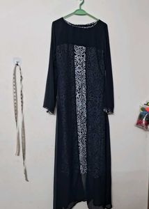 gown style kurti Elegant blue Dress attached shrug