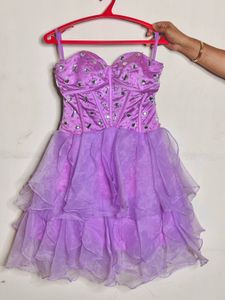 Sparkling Lavender Dress Strapless