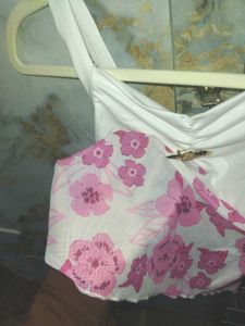 floral mesh halter neck top