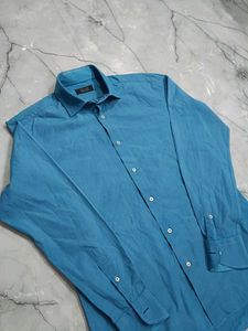 Zara Men's Blue Long Sleeve Button-Up Shirt