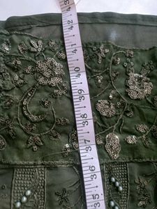 Elegant Olive Green Embroidered Kurta Set