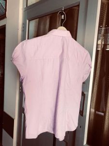 Pink Ruffled Button-Up Shirt💗🎗️