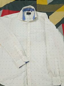 Men's Cream Polka Dot Button-Down Shirt