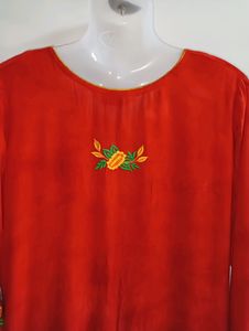 Red Designer Kurti Length is 42" Approx