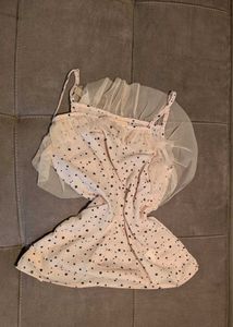 Cute Star Print Tulle Trim Cami Top