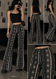 Boho Print Bell Bottom Pants