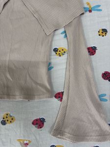 Pinteresty Beige Off-Shoulder Bell Sleeve Top