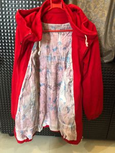 Chic Red Hooded Jacket