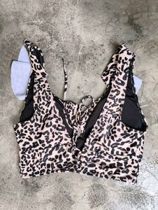 Leopard Print Bikini Top