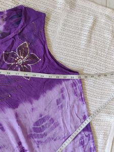 Tie-Dye Floral Sleeveless Dress(XL)