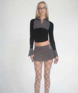 office black long sleeve top y2k fitted🎀