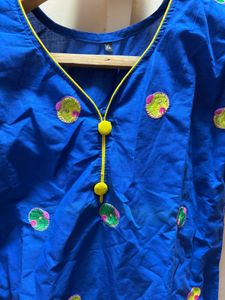 new Blue Kurta Set with Green Pants