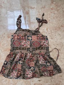 Boho Patchwork Tie-Strap Tank Top