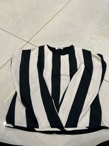 Striped Black and White Top