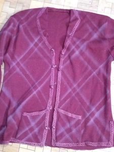 Maroon Knit Cardigan