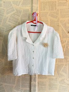 Chic Textured Puff Sleeve Top