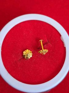 Gold Flower Stud Earrings