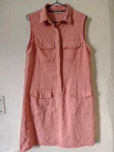 Sleeveless Pink Utility Dress
