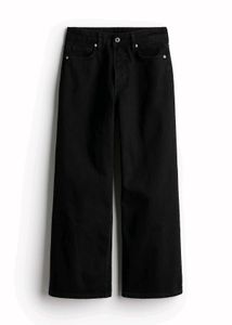 Black Wide Leg Denim Trouser